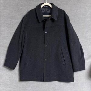 Johnston Murphy Coat 44R Charcoal Gray Overcoat Classic Italy Business Winter